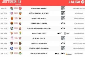 西甲第16轮时间:巴萨12月14日01:30对阵奥萨苏纳,皇马15日出战